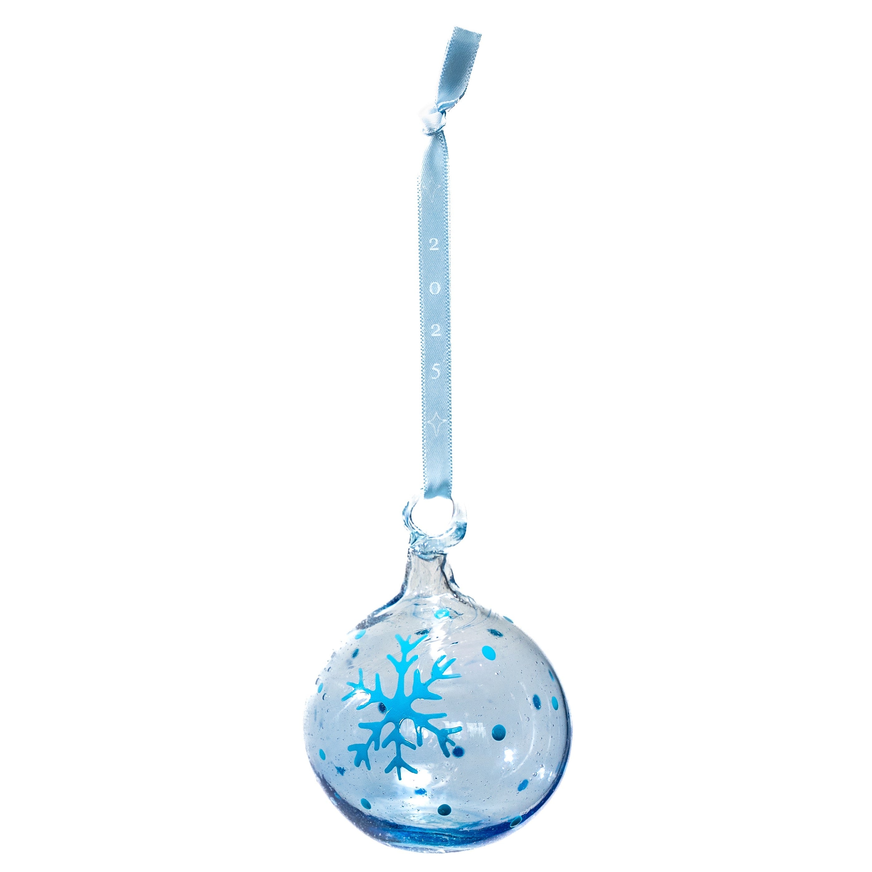Ice Blue, Blue Snowflake Glass Bauble