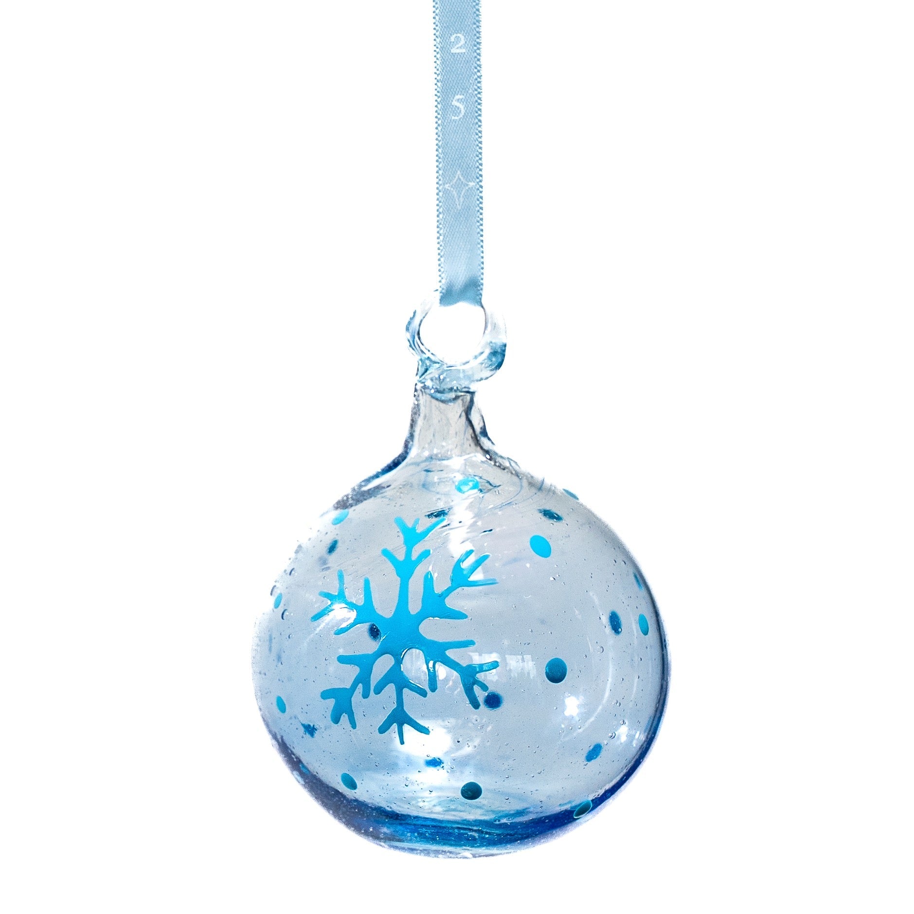Ice Blue, Blue Snowflake Glass Bauble